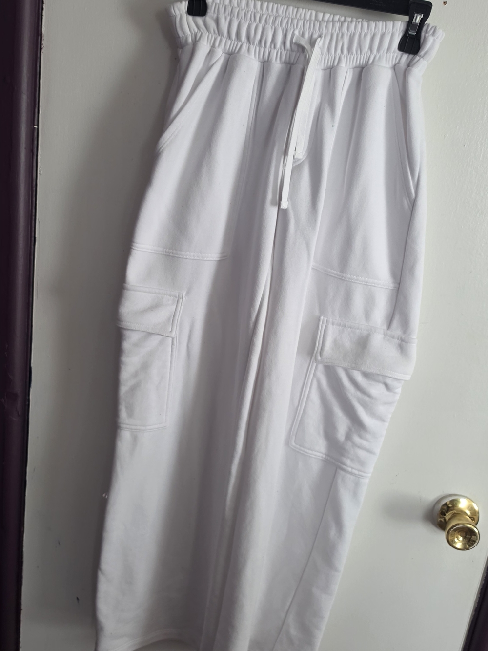 Womens XXs White Cargo Jogger Pants